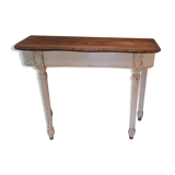 Patinated white console