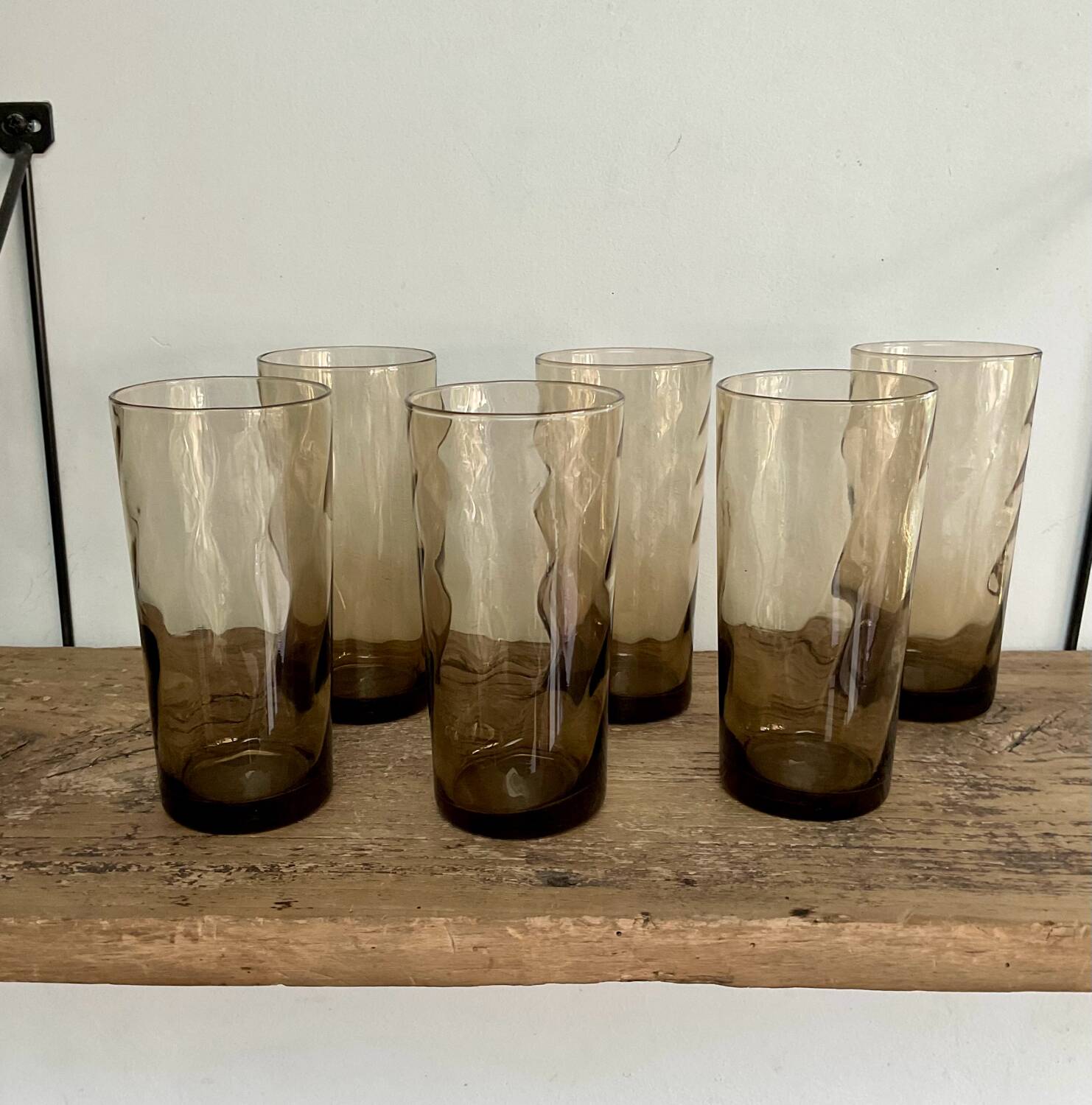 6 LUMINARC France smoked glasses