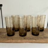 6 LUMINARC France smoked glasses