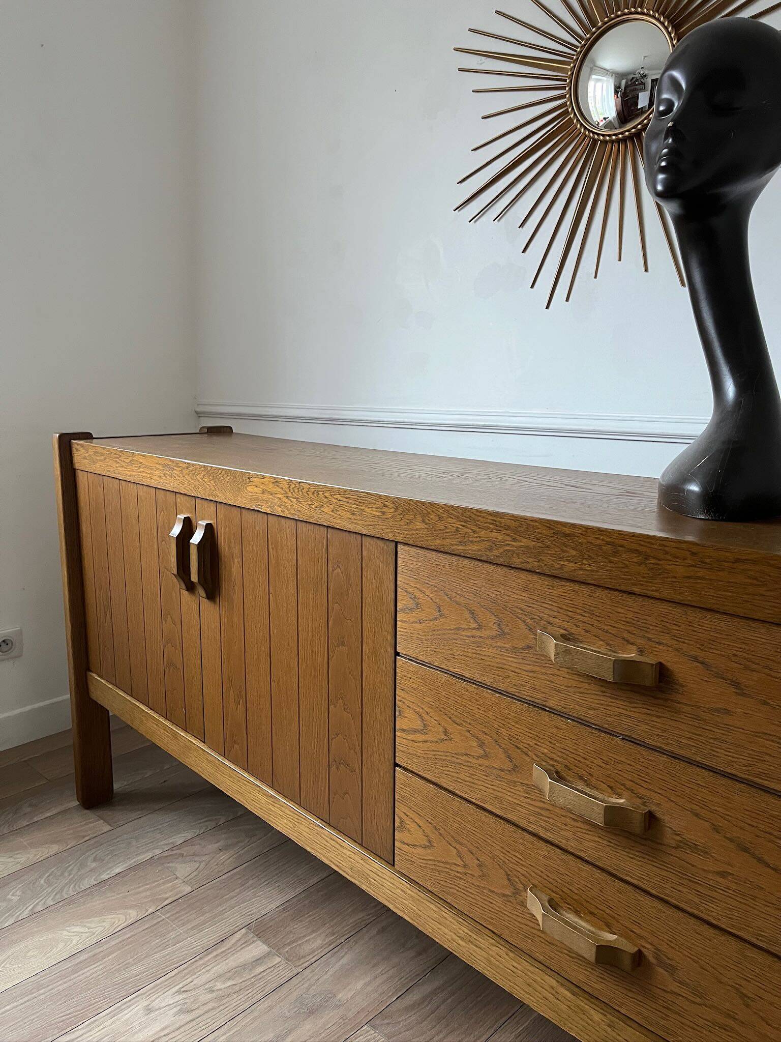 Large vintage brutalist sideboard