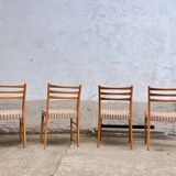 Set of 4 Scandinavian style chairs in vintage beech