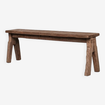 Table console française antique primitive en bois