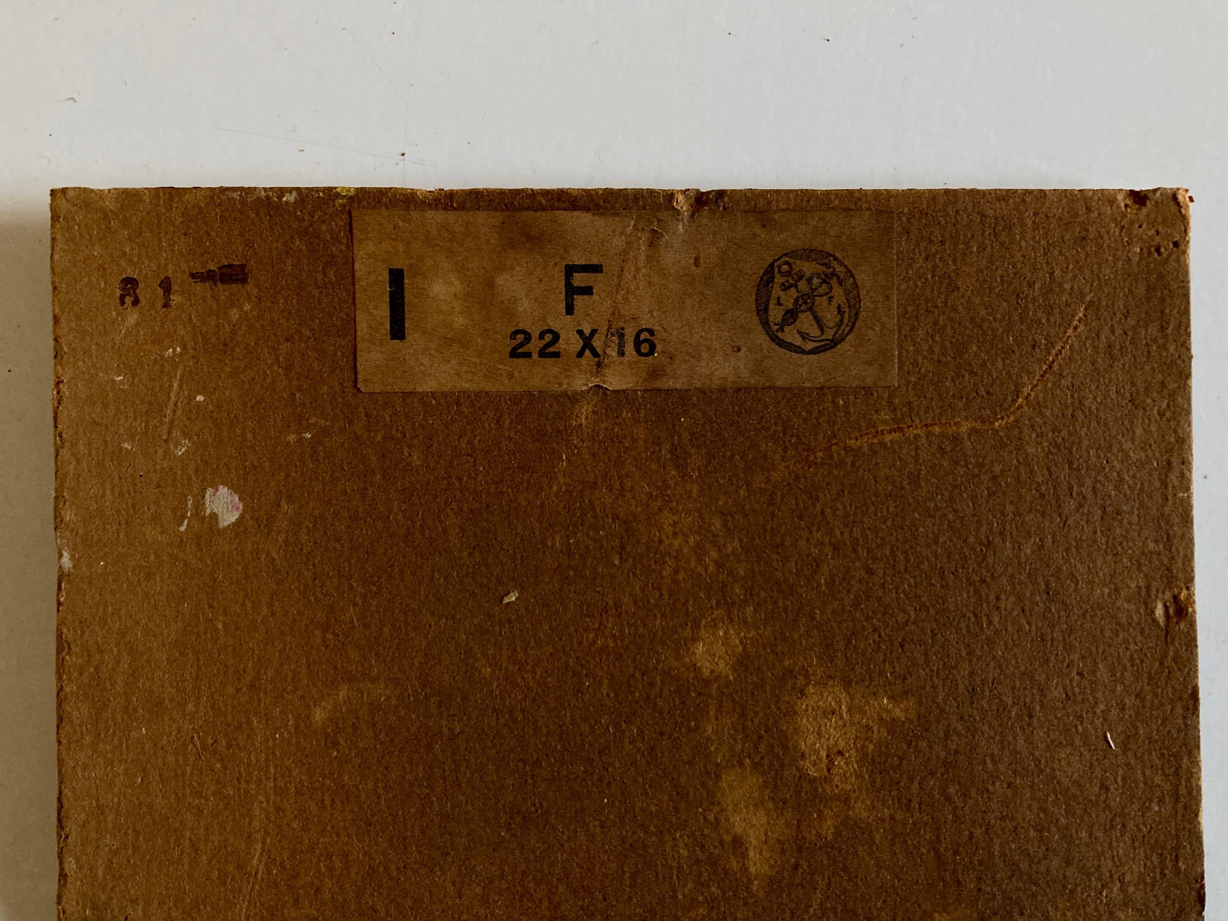 Oil on cardboard signed Dior dahlias 1950