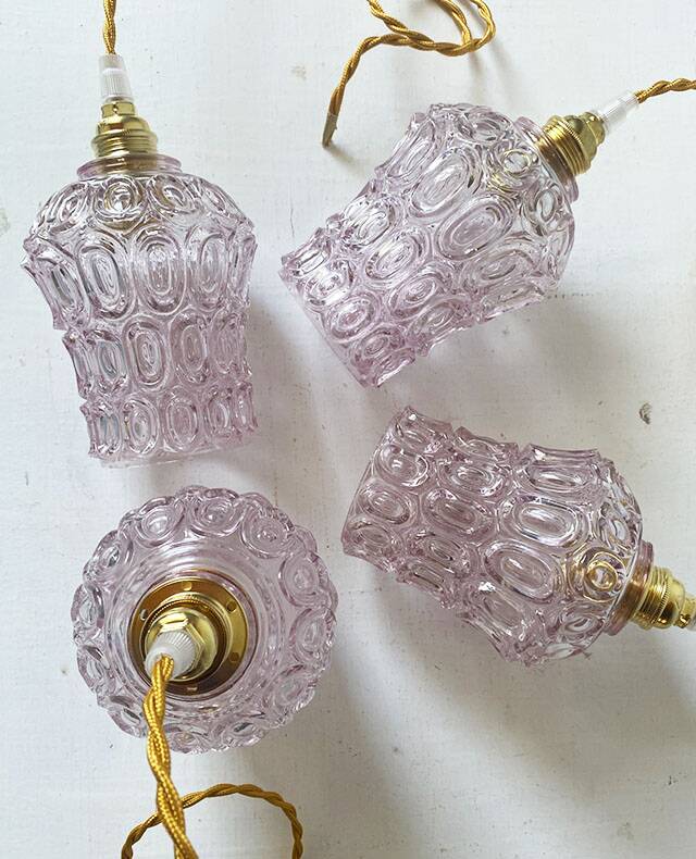 Lilac molded glass globe