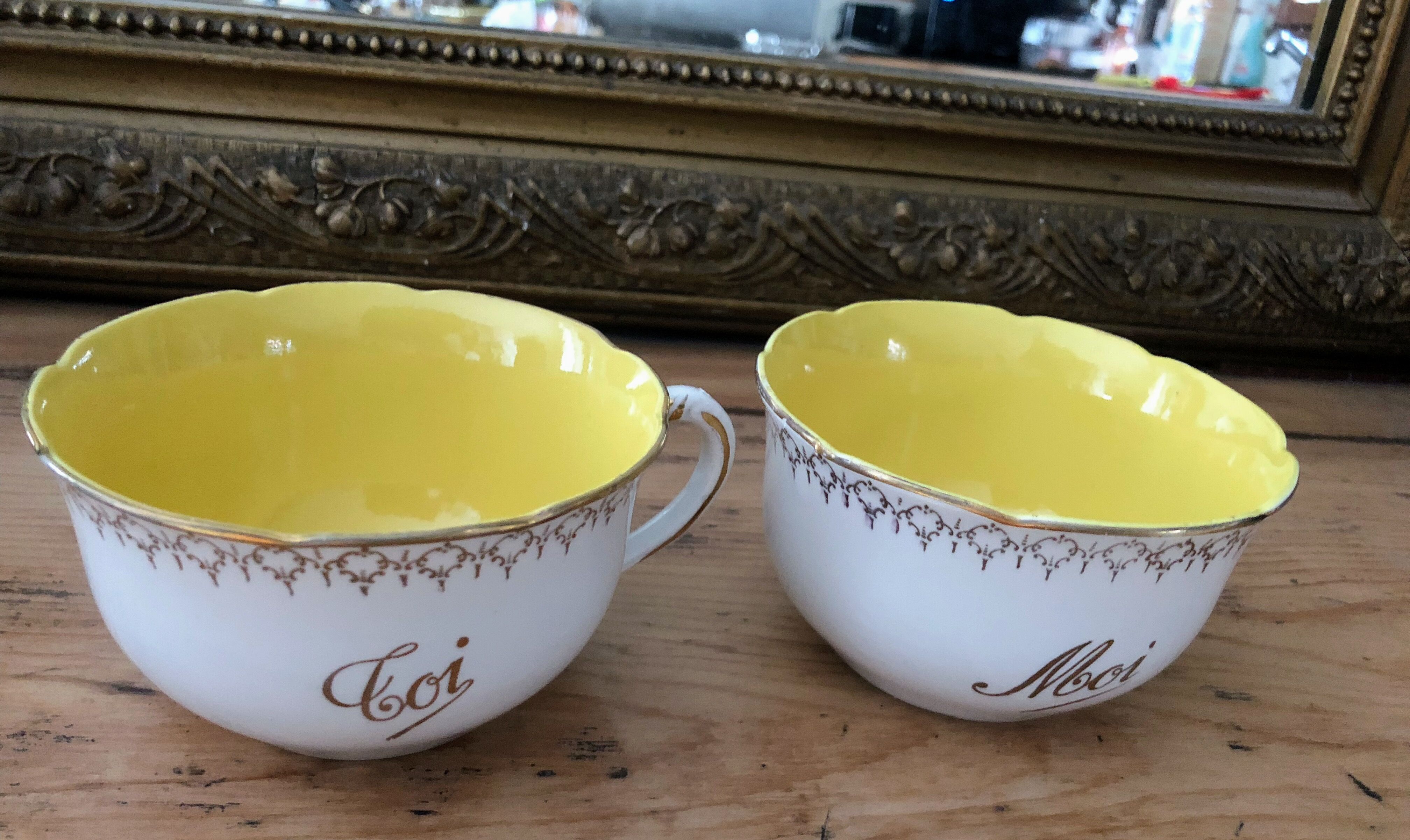 2 large Sarreguemines cups