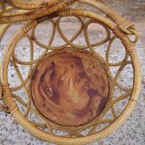 Worker round rattan basket