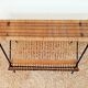 Magazines rack metal shelf and wicker years 50