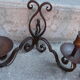Pair of wrought iron wall lamps