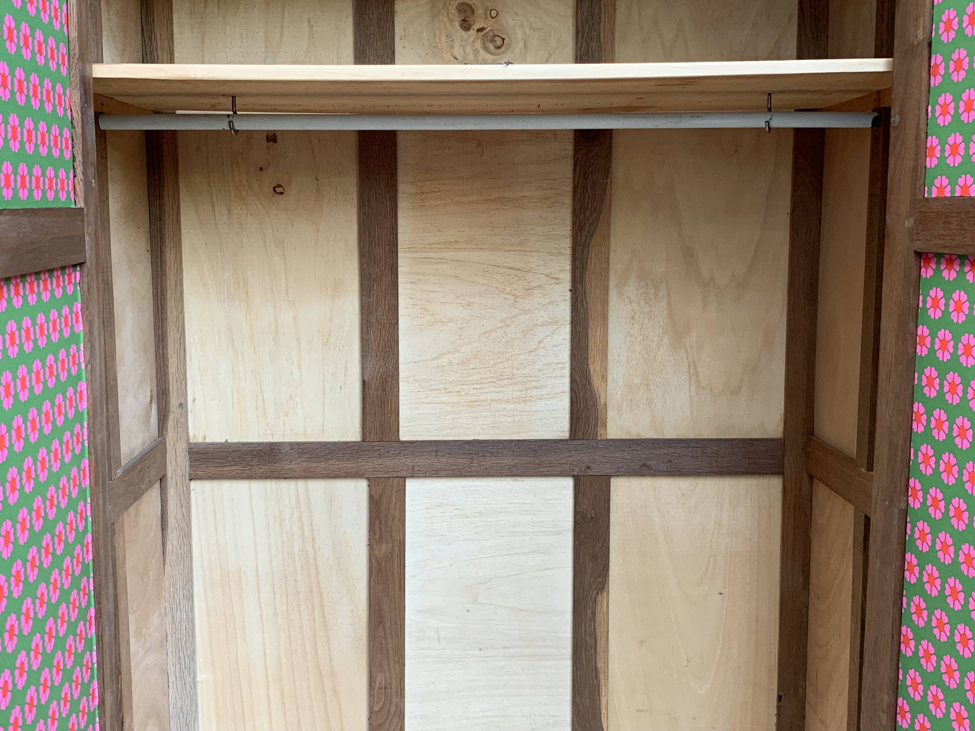 Parisian wardrobe, art deco raw wood wardrobe, 1930