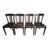 Set of 4 antique French bistro chairs Stella, circa 1900–1920.