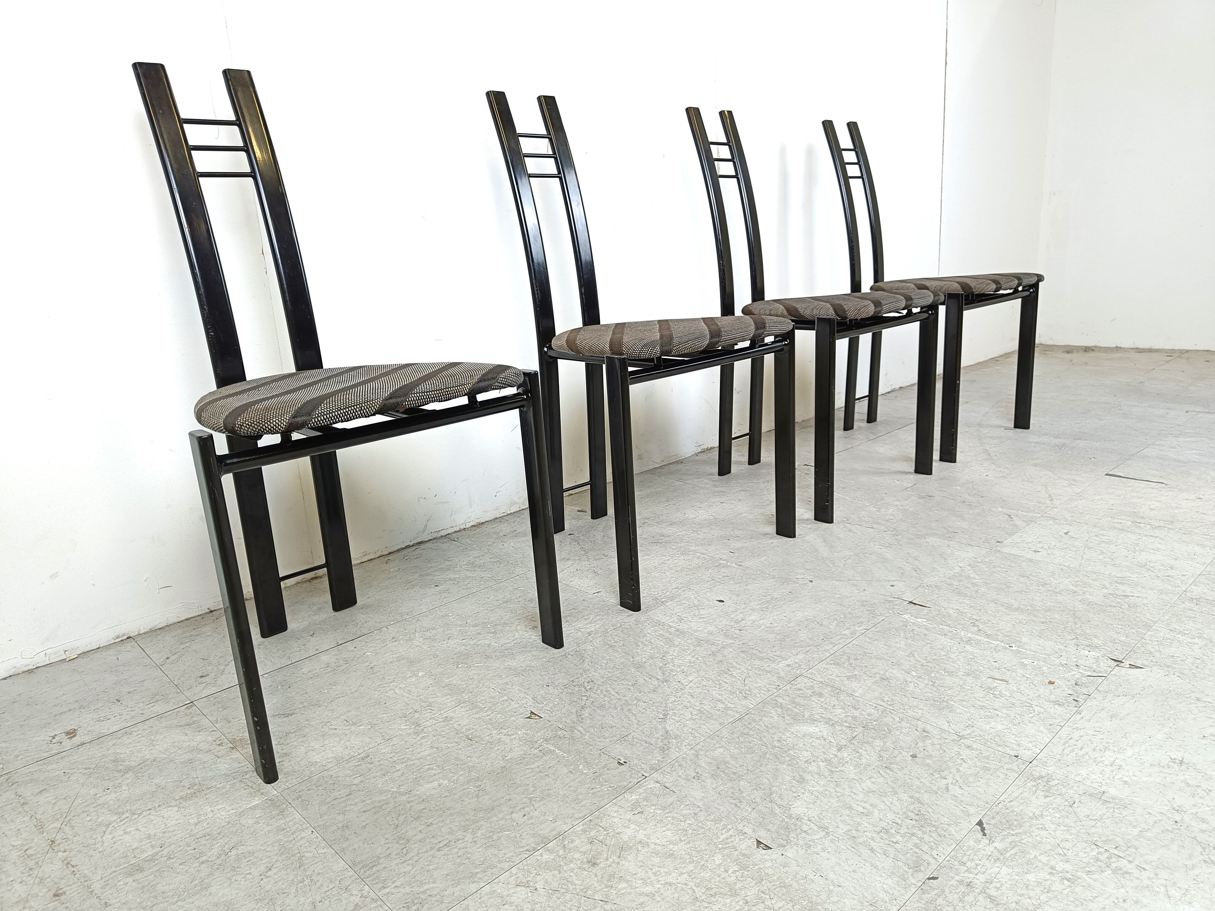 Postmodern dining chairs, 1980s set of 4