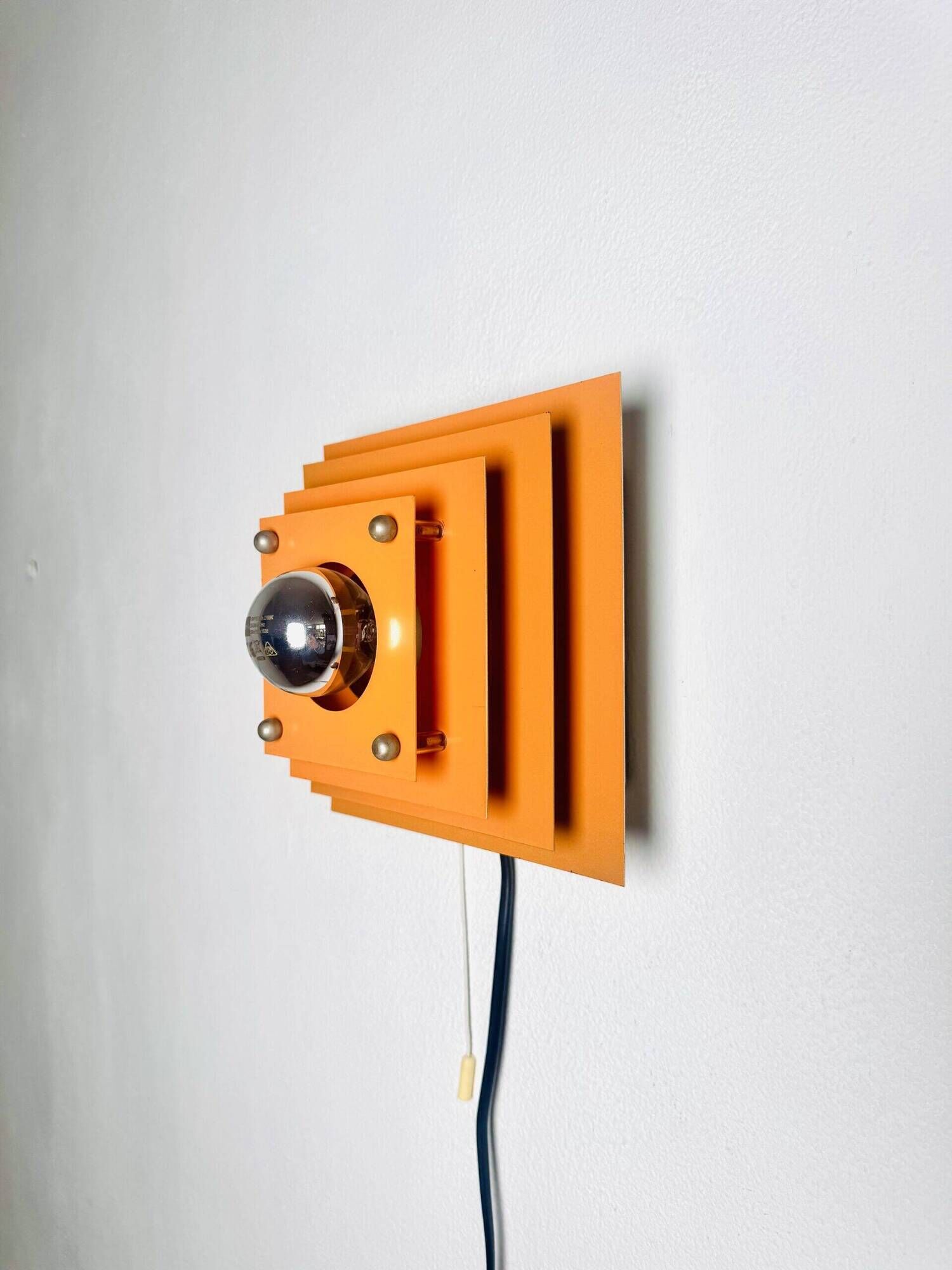 Pyramid Layered Wall Lamp In Orange By Hustadt Leuchten, Germany 1960S