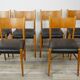 Wooden oval table and 6 matching chairs 60