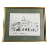 Drawing by Roger Chapelet “Monpazier”