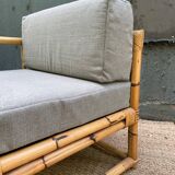 Paire de fauteuils en rotin vintage