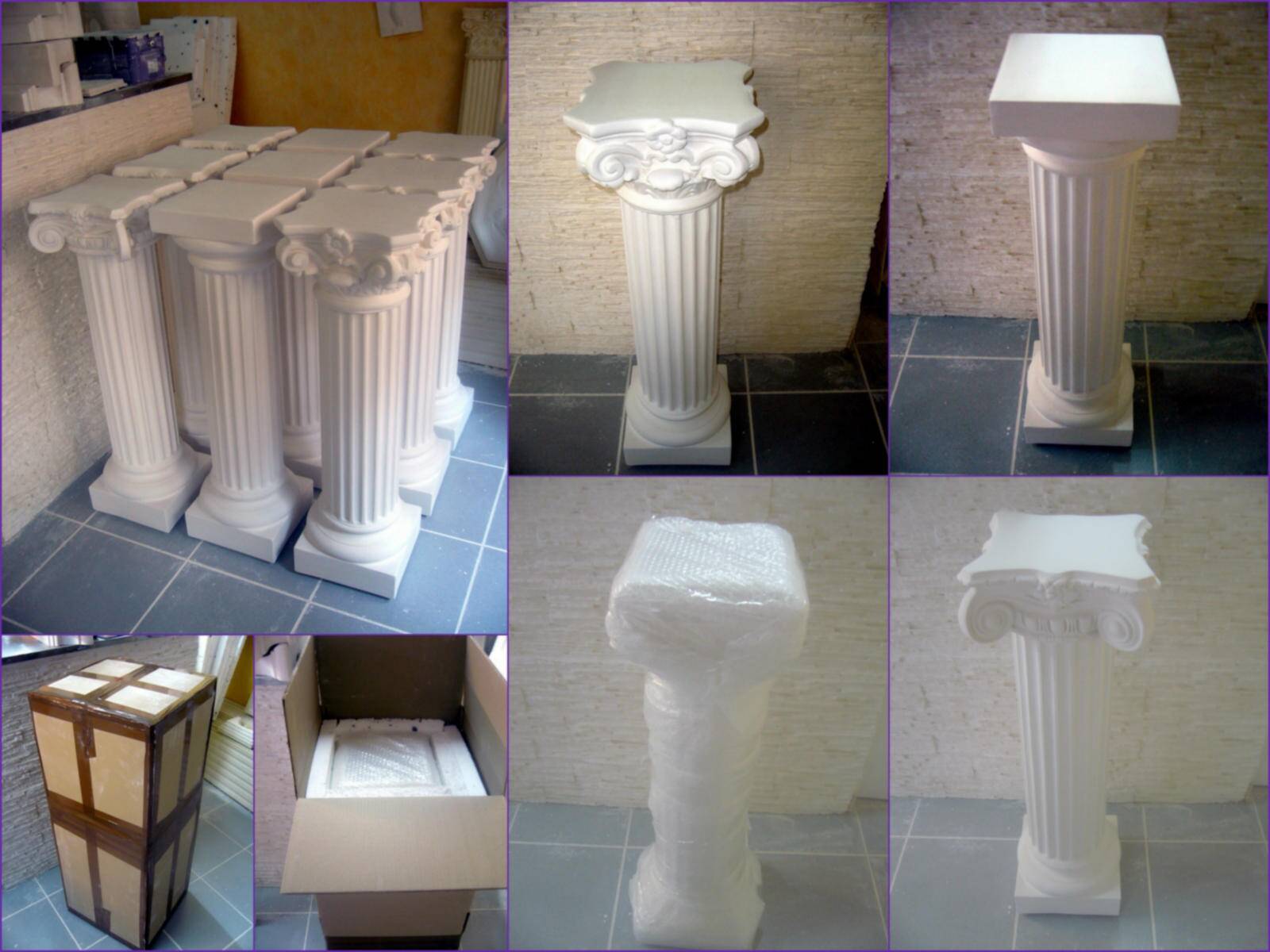 Doric column pillar stele decorative plaster molding reinforced with tow