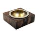 Mid-century modern brown goatskin parchment ashtray, Aldo Tura, Italy 1960s