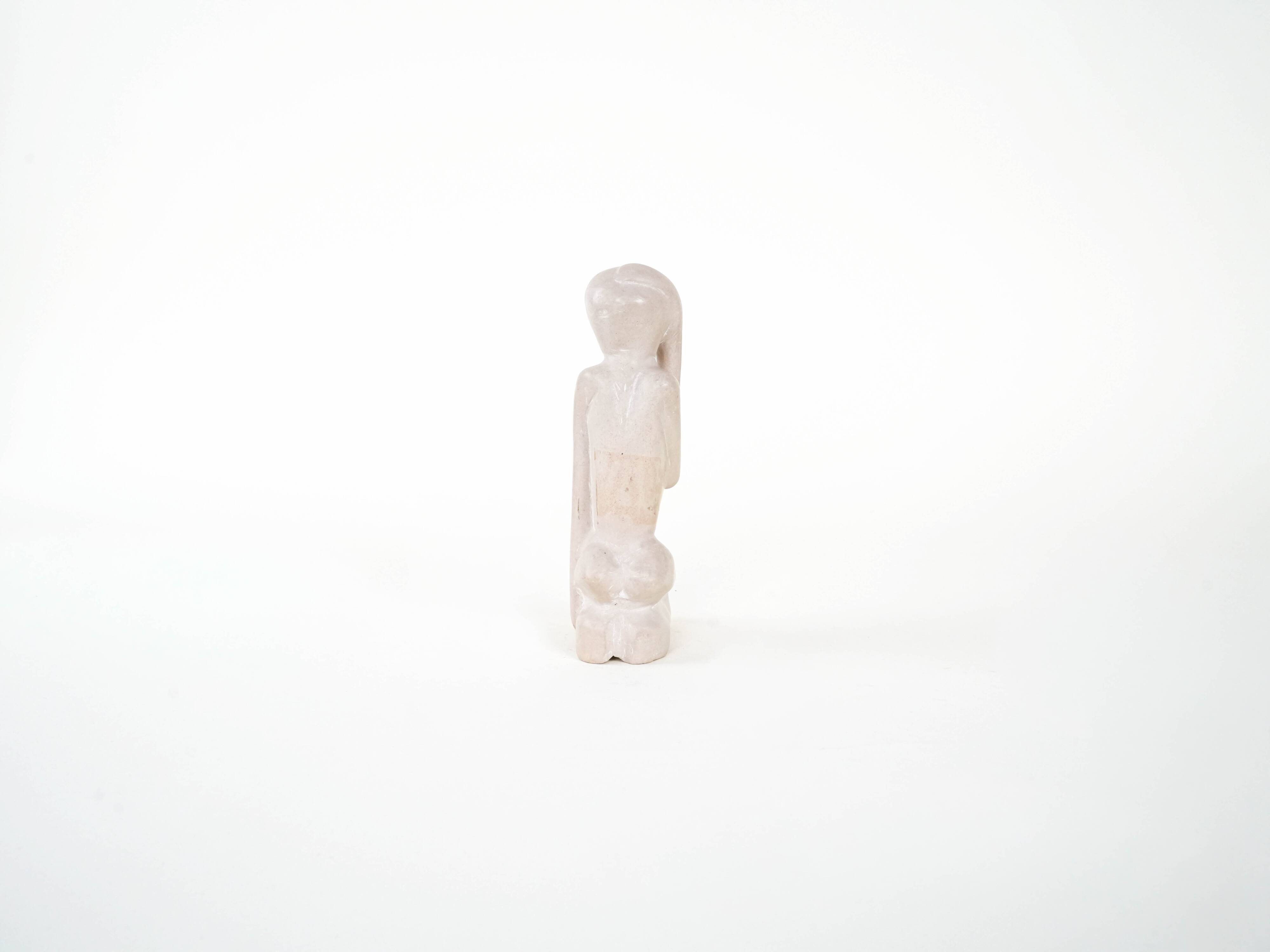 Stone sculpture of a female figure, modernist form, 1980s, produced in Denm