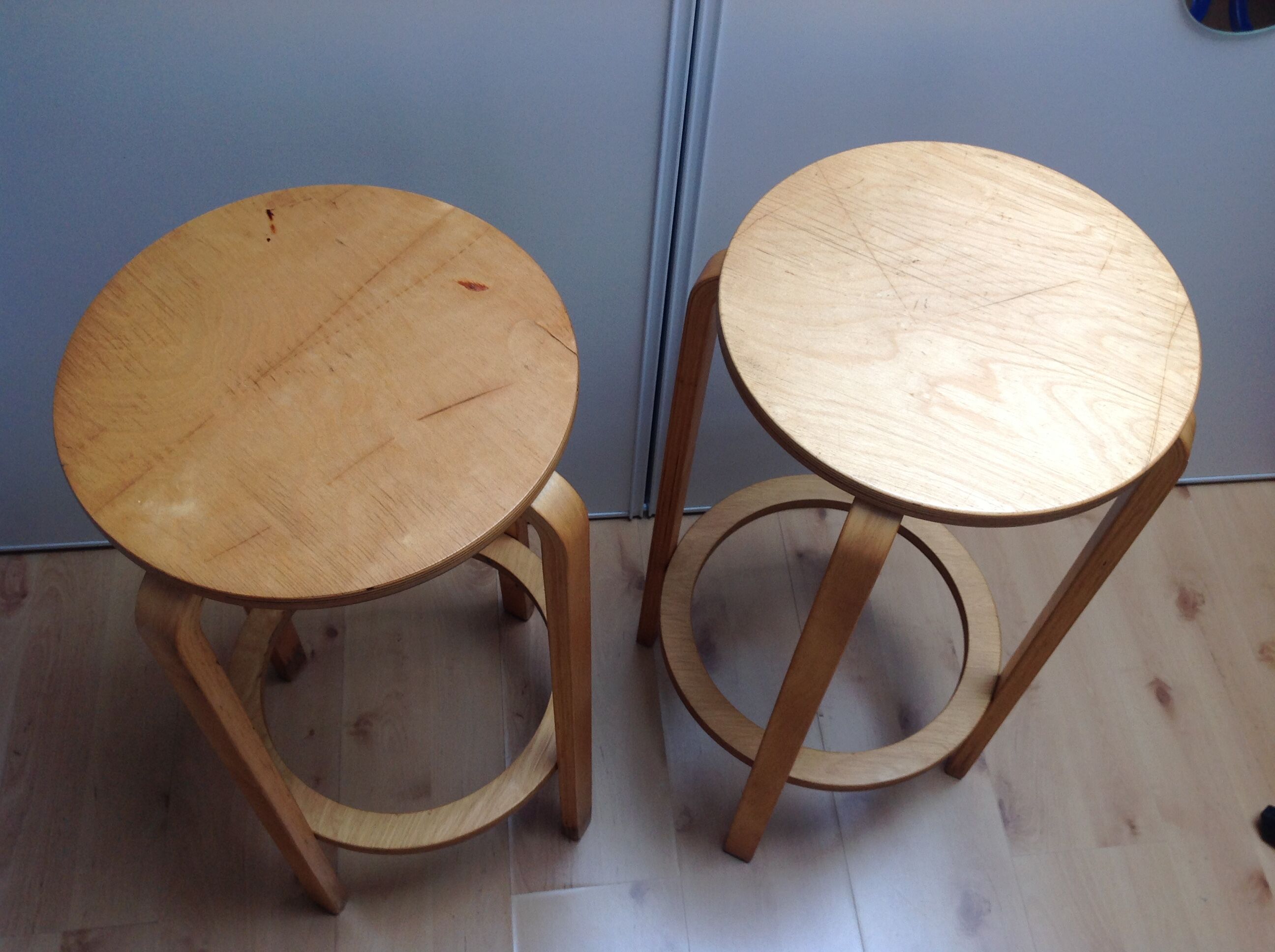 Pair of high Scandinavian/vintage style stools 60s-70s