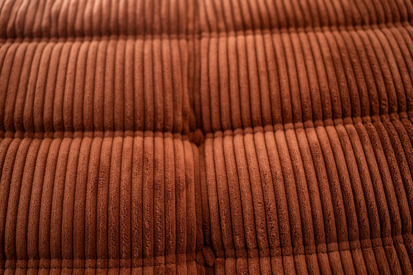 Togo set 2- seater sofa and armchair in brown Corduroy