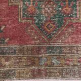 4x9 Shades Of Red & Green Oriental Turkish Vintage Rug, 134x284Cm