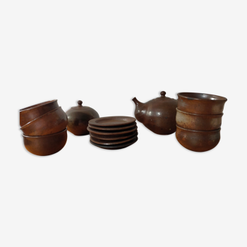 14-piece artisanal terracotta tea or coffee service