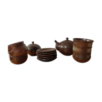 14-piece artisanal terracotta tea or coffee service