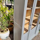 Art Deco 3-door glass bookcase