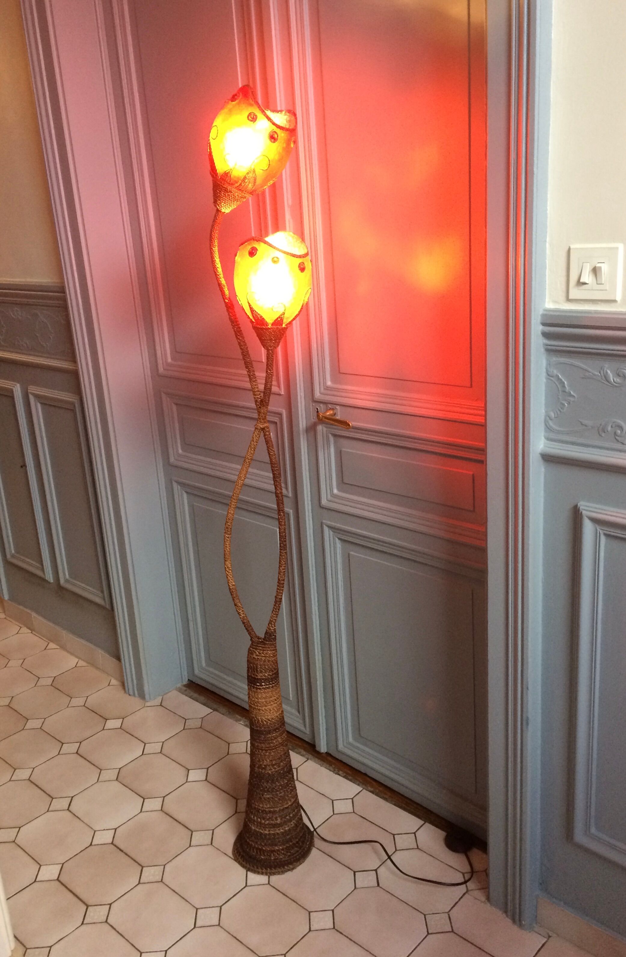 Carnival lamp in Fiber of Glass and Wicker