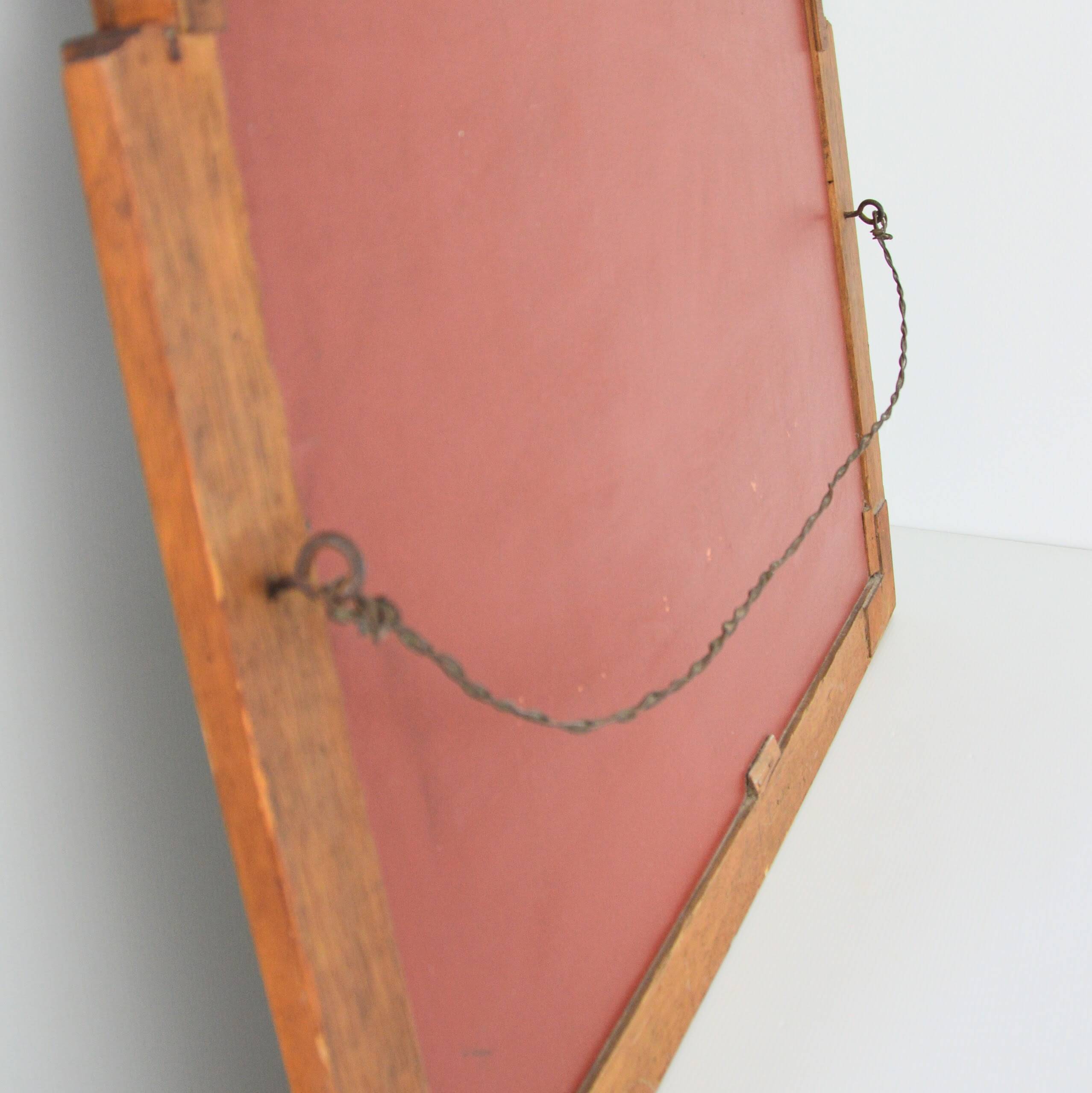 Antique bevelled mirror vintage 1930s