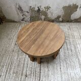Circular elm coffee table from the 1950s