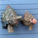 Indonesian wooden puppet heads
