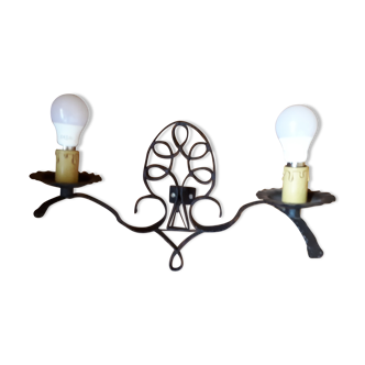 Forged iron sconce