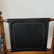 Paire de chaises pliantes safari  en cuir 1970-80