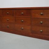 Grand buffet/armoire de magasin Art déco vintage en chêne hollandais, années 1930