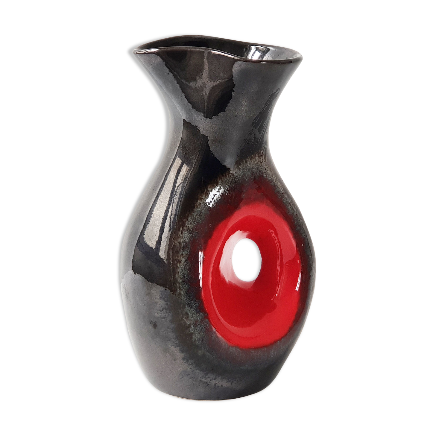 Vintage 1960 vase in pearly ceramic