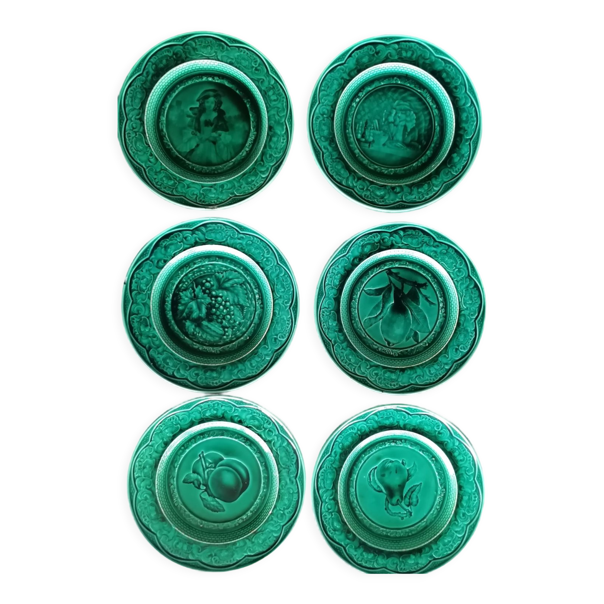 Rubelles earthenware dessert plates