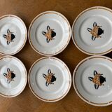 Set of 6 small plates jade model Badonviller art deco