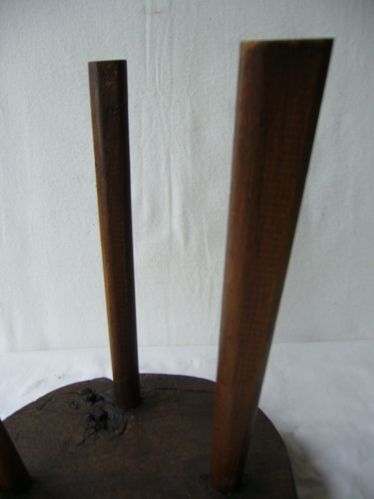 Walnut tripod cowhock stool