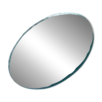 Old round beveled mirror