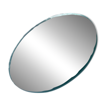 Old round beveled mirror