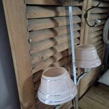 Lustre support inox globe tulipe verre Clichy rose