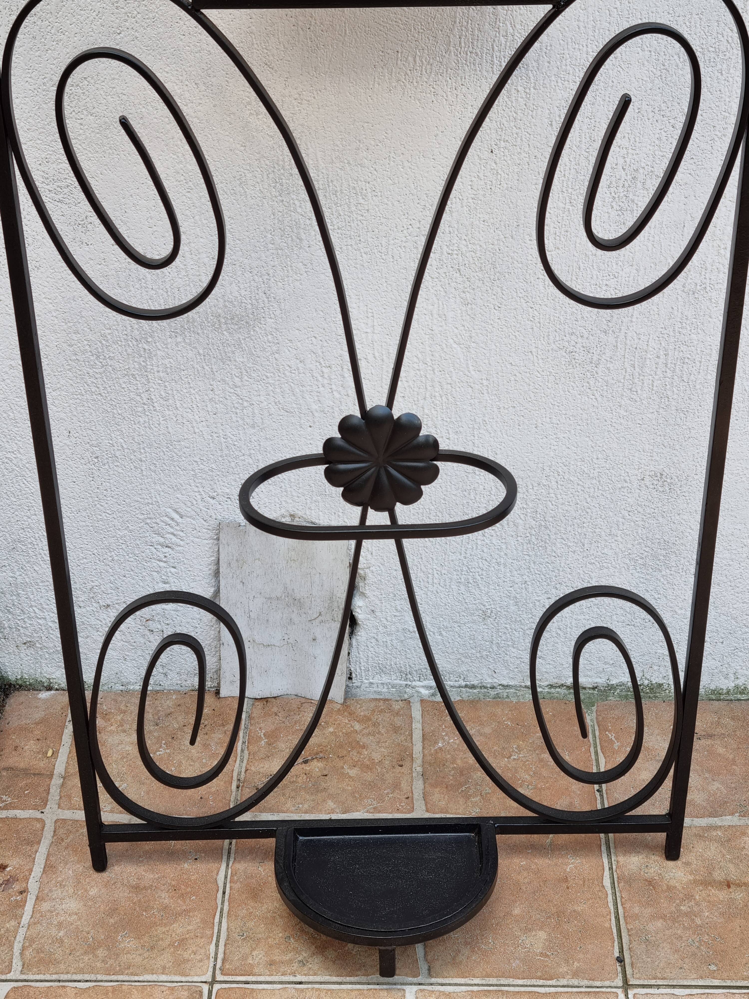 Entrance hall with black wrought iron mirror, renovated, 180 x 55 cm