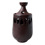 Signed stoneware tealight candle holder
