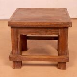 Old small Burmese teak workshop bedside table