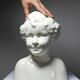 Very rare large faience bust from Sarreguemines, antique Art Deco.