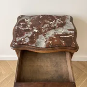 Antique Louis XV style bedside table in wood and marble.