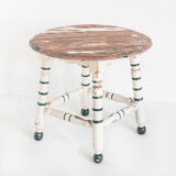 Set of vintage wooden and woven rope armchairs with a matching table. Spain, 1960s.