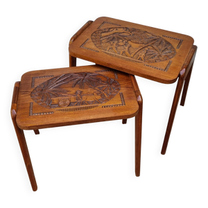 Paire de tables gigognes - bois