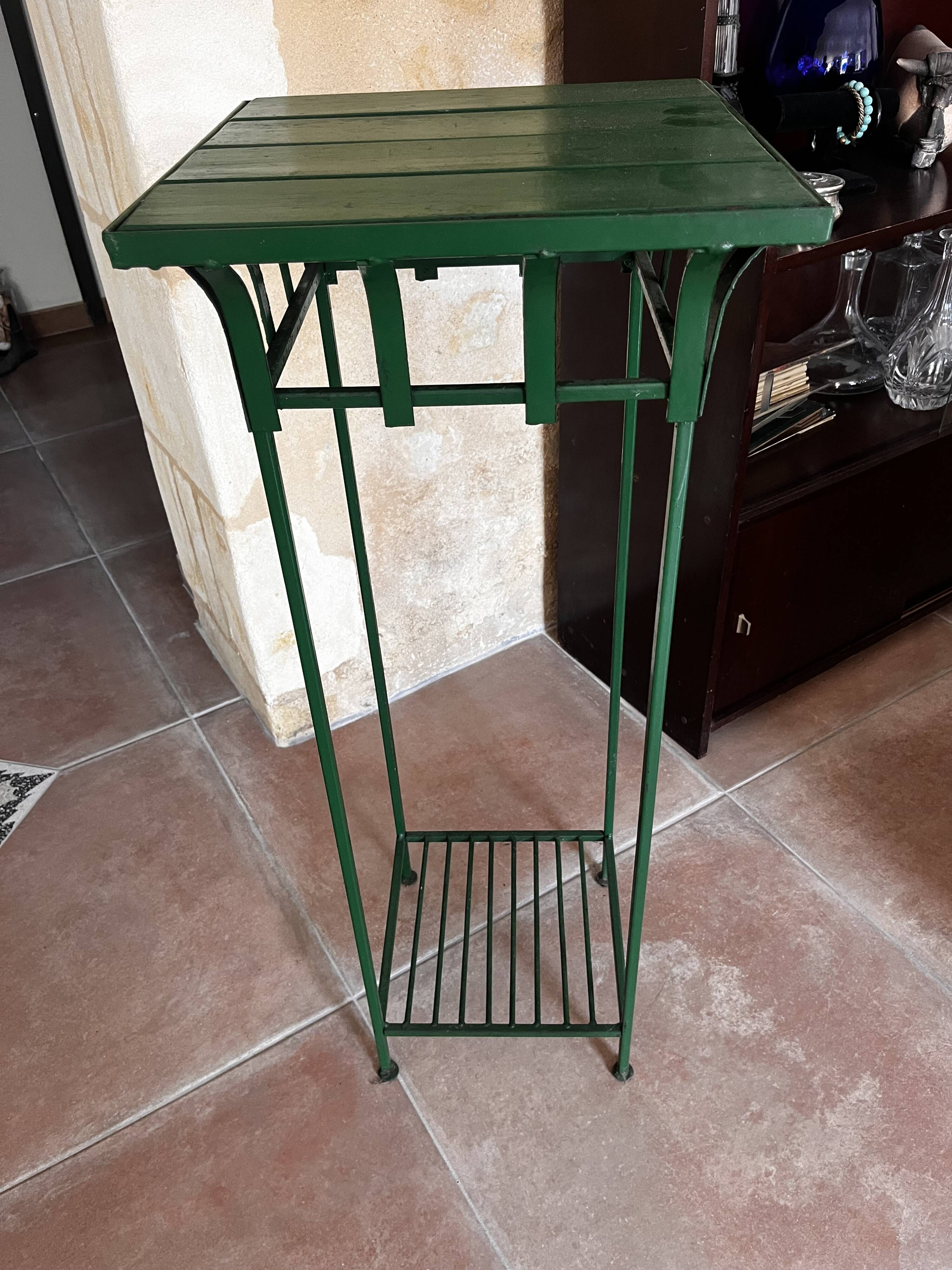 Metal and wood console table